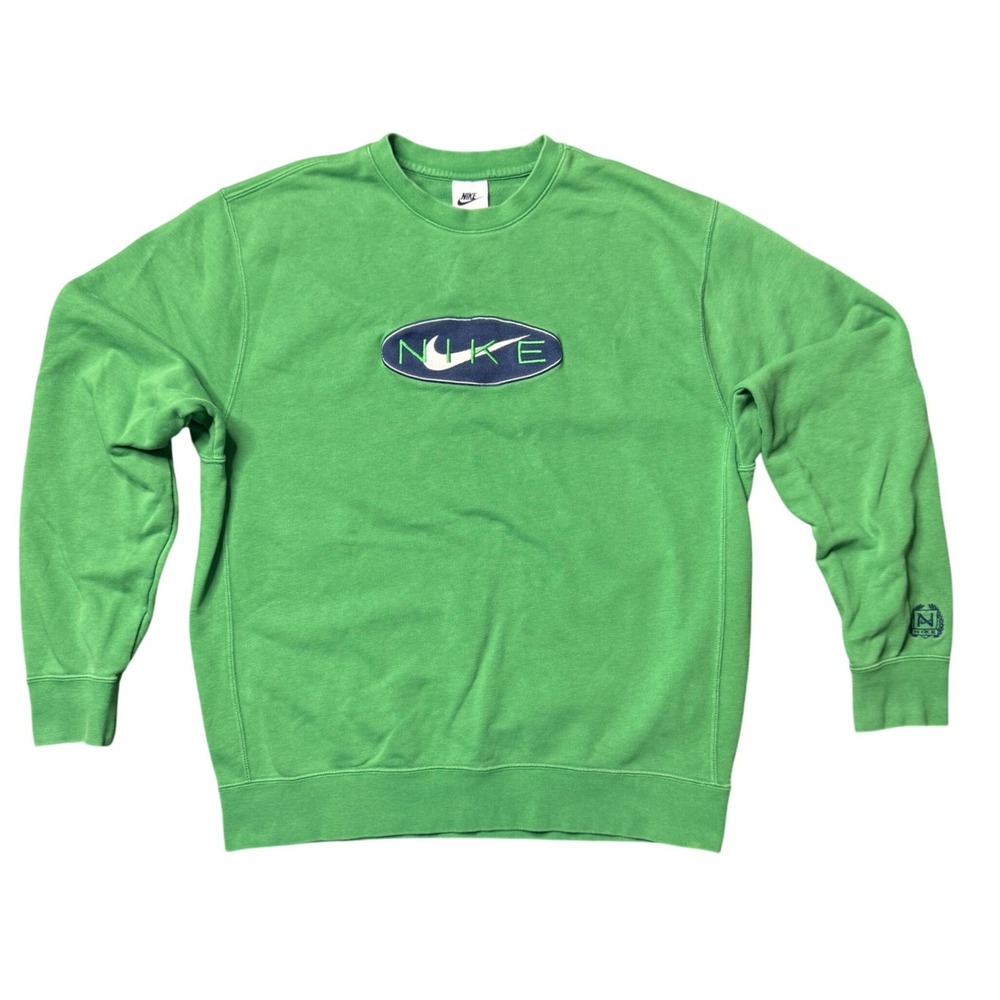 Nike Center Swoosh Rare Mens XL‎ Crewneck Embroidered Aloe Verde Green Y2K